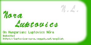 nora luptovics business card